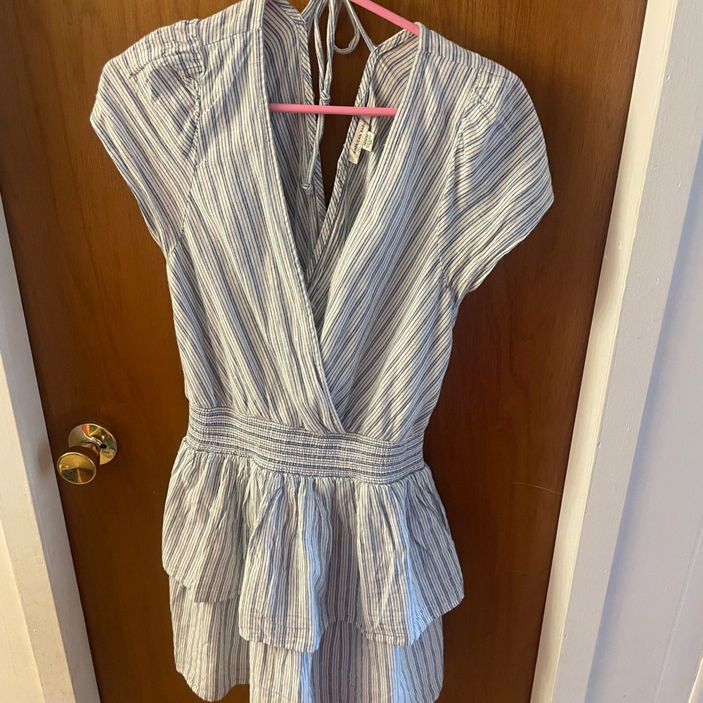 American Eagle Outfitters Blue and White Striped mini dress